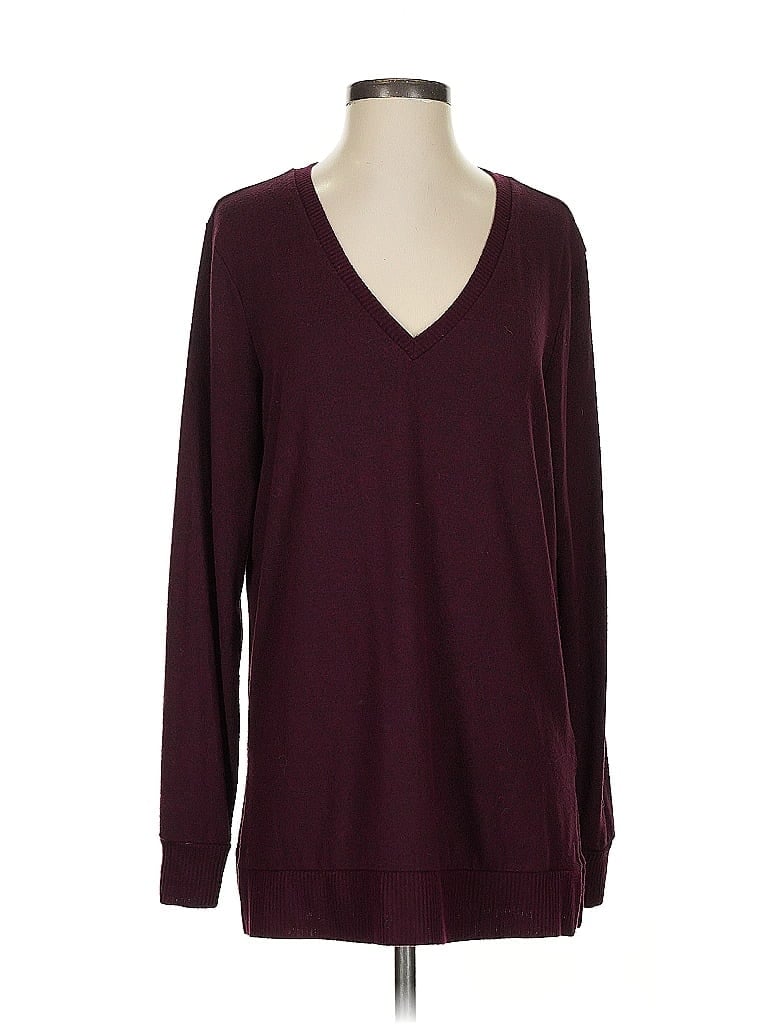 Pre-owned Lucky Brand Pullover Sweater In Burgundy