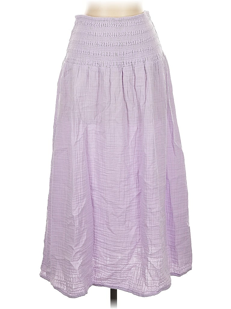 Old Navy 100% Cotton Checkered-gingham Purple Casual Skirt Size S (petite) - photo 1