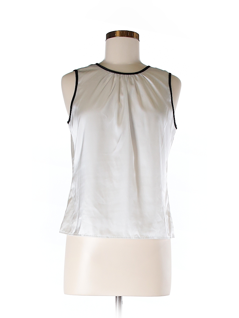 Calvin Klein Color Block White Sleeveless Blouse Size M (Petite) - 93% ...