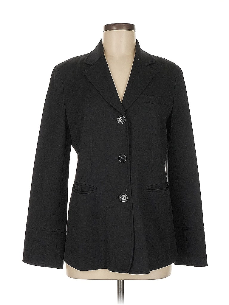 Pre-owned Lafayette 148 Wool Blazer Jacket In Black