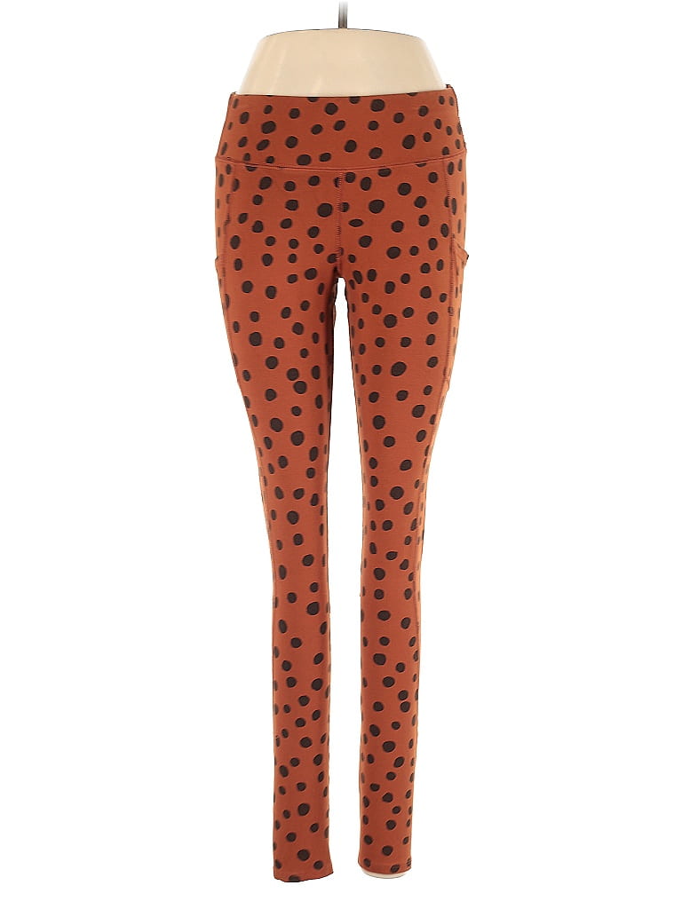 Pact Polka Dots Orange Leggings Size M - photo 1