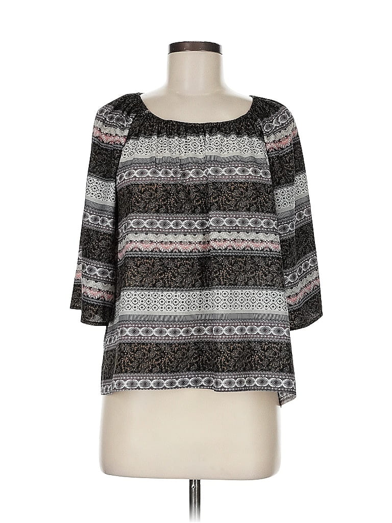 Pre-owned Daniel Rainn 3/4 Sleeve Blouse In Black