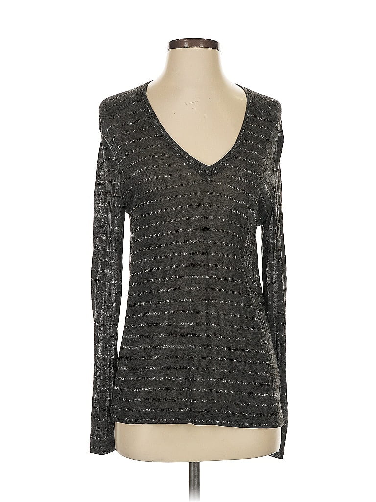 Pre-owned Rails Long Sleeve Top Black V Neck Tops