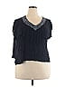 Judith Black Short Sleeve Blouse Size 2X - photo 1