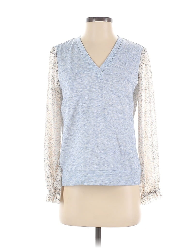 Click to view more detailed imagery on our partner's website Pre-owned Drew Long Sleeve Top Blue V Neck Tops
