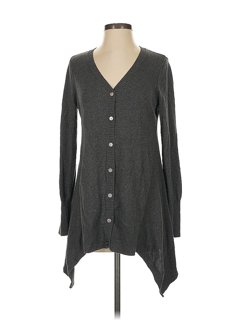 Pre-owned Logo By Lori Goldstein Cardigan Sweater In Gray