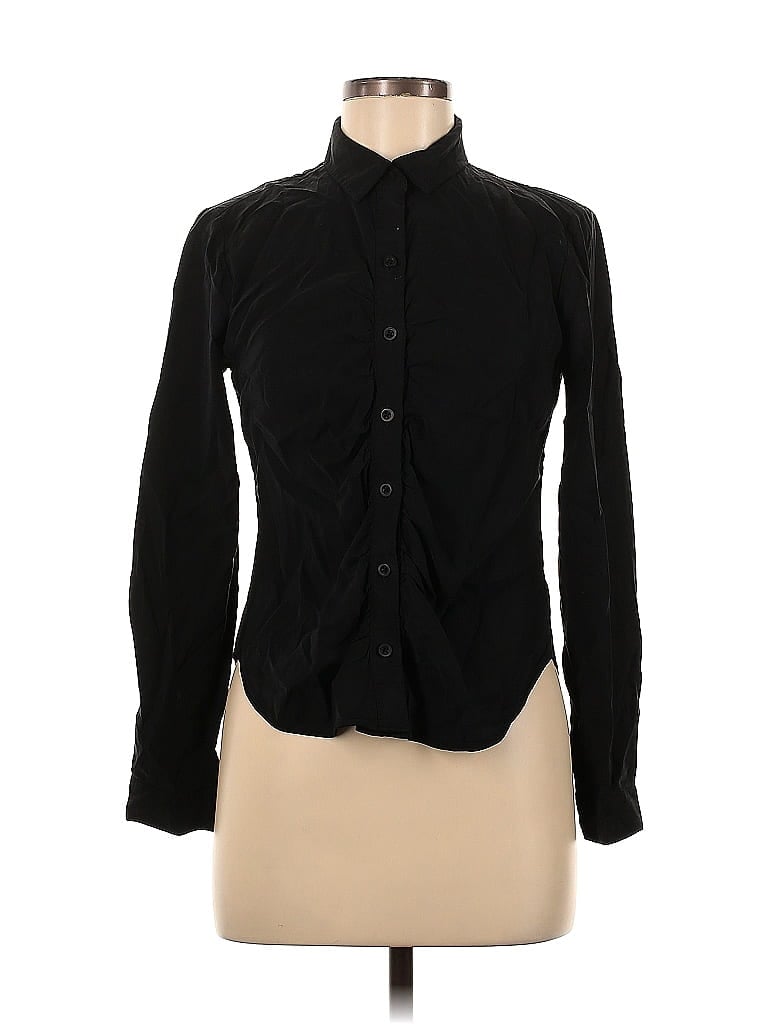 Pre-owned Cloth & Stone Long Sleeve Blouse In Black