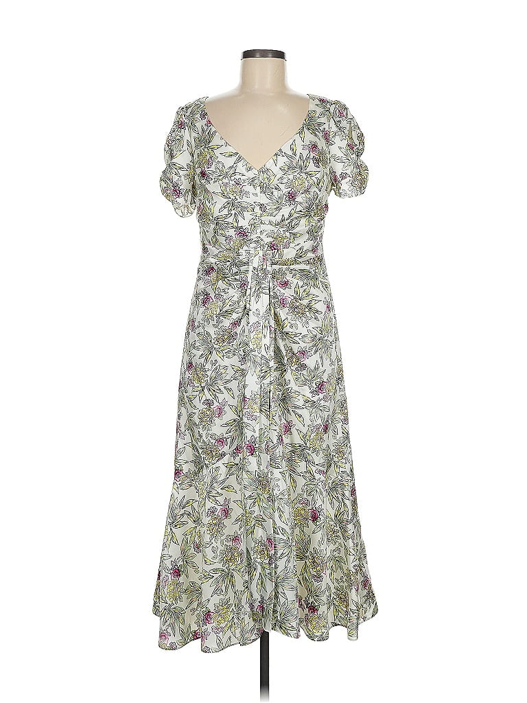 Cinq à Sept 100 Polyester Floral Green Casual Dress Size 6 51 off