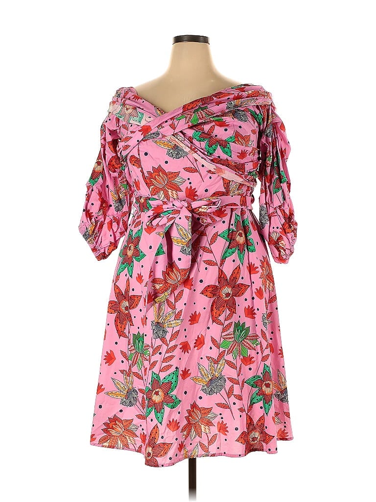 ELOQUII 100% Cotton Pink Cocktail Dress Size 16 - photo 1