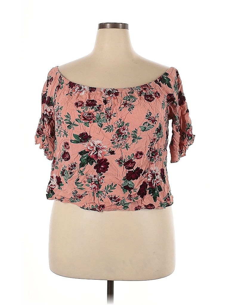 Ambiance 100% Rayon Pink 3/4 Sleeve Blouse Size 2X - photo 1