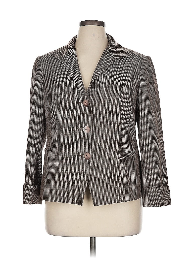 Pre-owned Lafayette 148 Wool Blazer Jacket In Brown