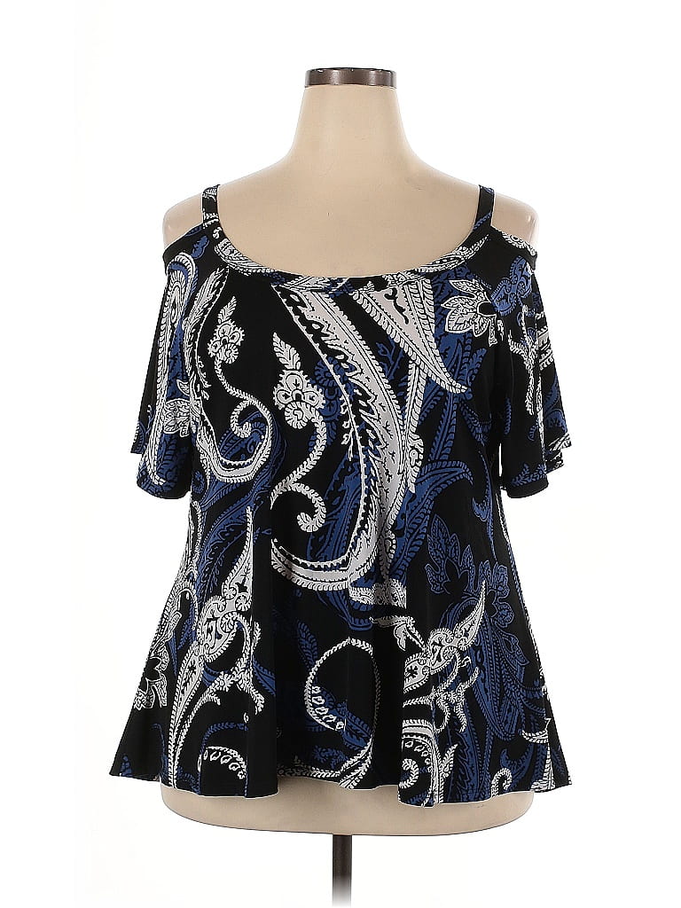 Karen Kane Blue Short Sleeve Blouse Size 2X - photo 1