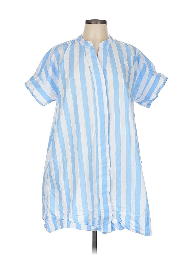 Crown & Ivy 100% Cotton Blue Casual Dress Size L - photo 1