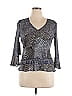Alberto Makali 100% Polyester Gray 3/4 Sleeve Blouse Size XL - photo 1