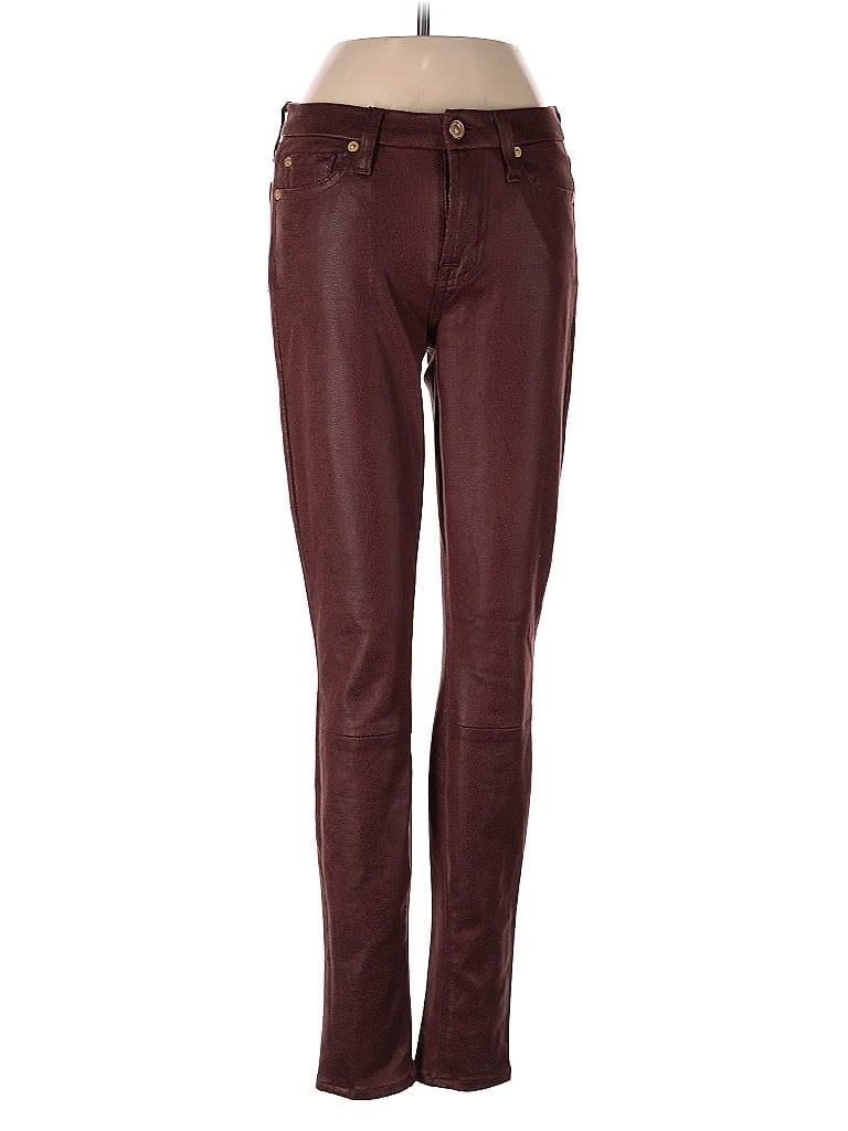 Pre-owned 7 For All Mankind Jeans In Burgundy
