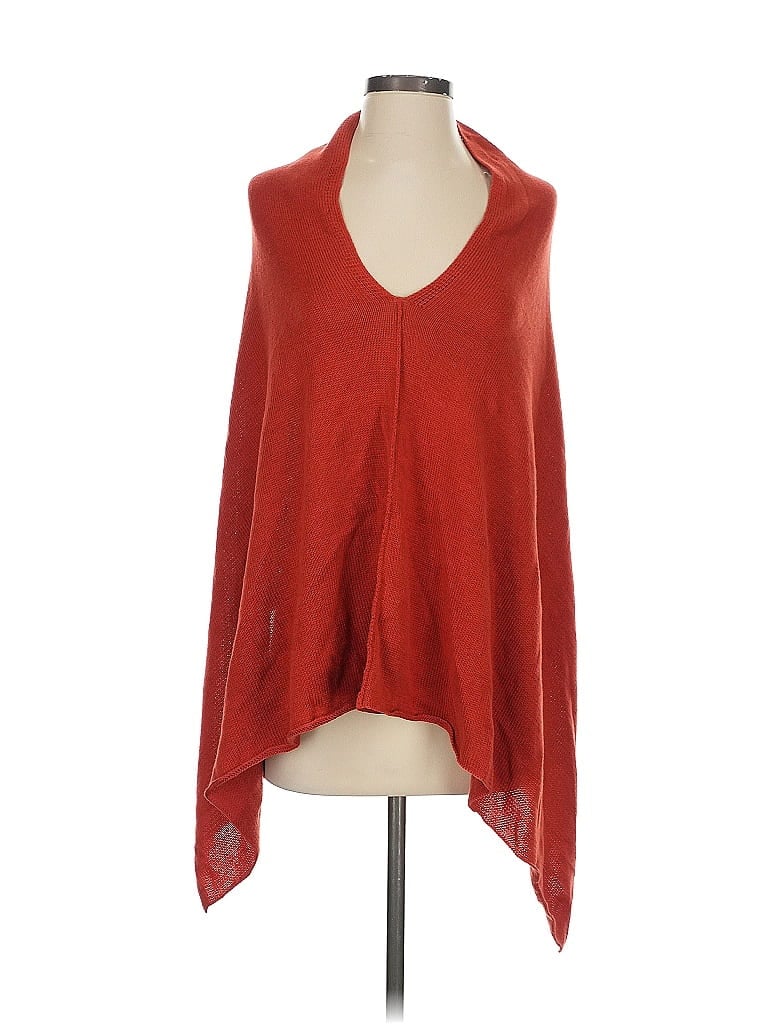 Pre-owned Indigenous Poncho In Orange