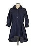New York & Company Blue Casual Dress Size L - photo 1
