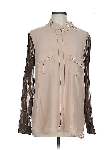 Rachel Roy Long Sleeve Silk Top (view 1)