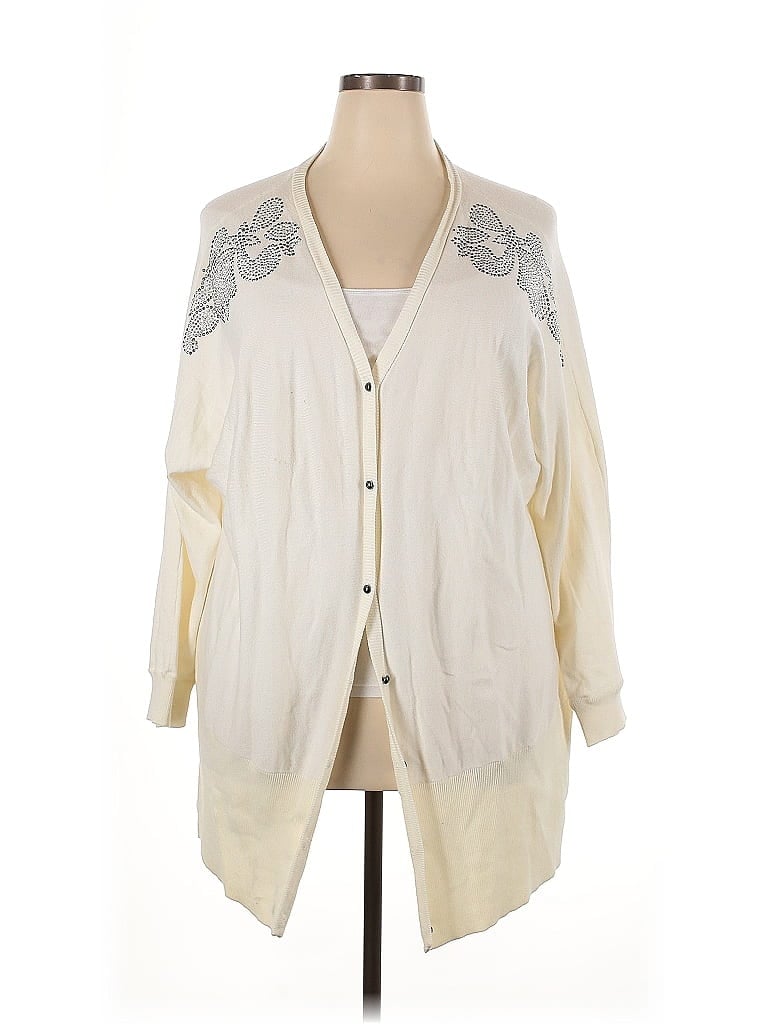 DG^2 by Diane Gilman Ivory Cardigan Size 2X - photo 1