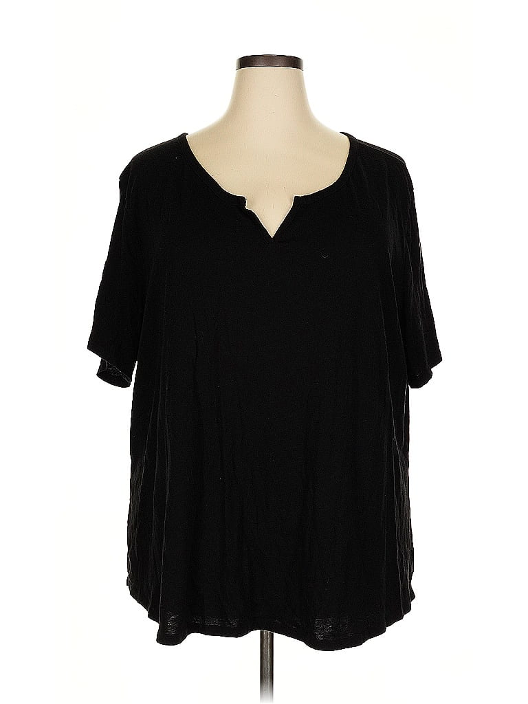Terra & Sky Black Short Sleeve Henley Size 4X - photo 1