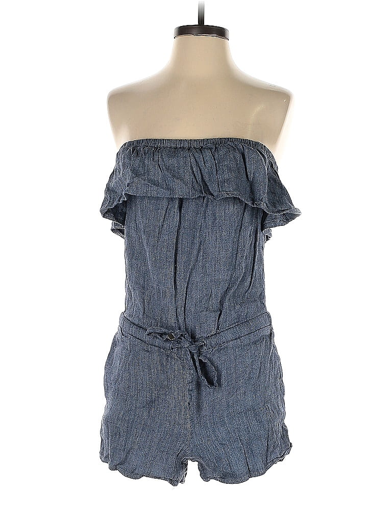 Pre-owned Ann Taylor Loft Romper In Blue