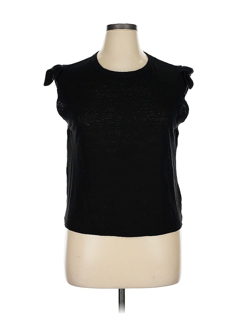 Pre-owned Ella Moss Short Sleeve T-shirt In Black