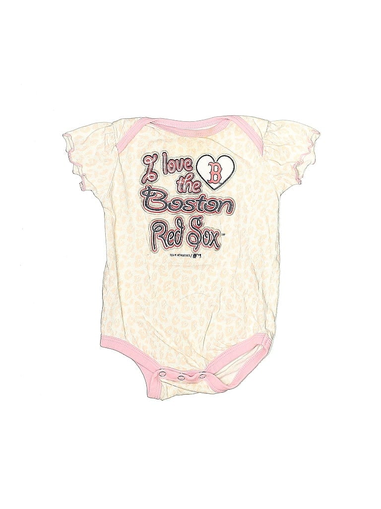 Genuine Merchandise by Team Athletics 100% Cotton Ivory Short Sleeve Onesie Size 6-9 mo - photo 1
