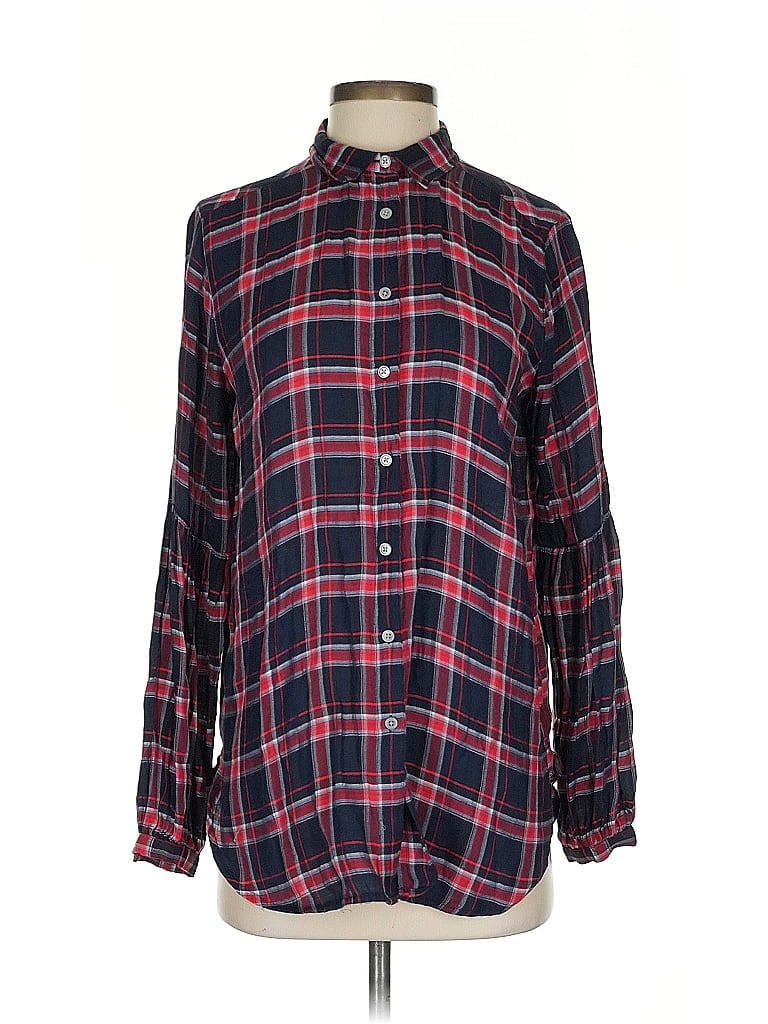 Pre-owned Ann Taylor Loft Long Sleeve Button Down Shirt In Red