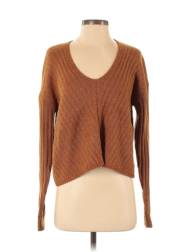 Pink Rose Brown Pullover Sweater Size S - photo 1