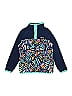 Lands' End 100% Polyester Tropical Blue Fleece Jacket Size 10 - photo 1