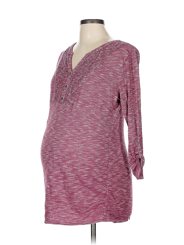 Motherhood Burgundy Long Sleeve Henley Size L - photo 1
