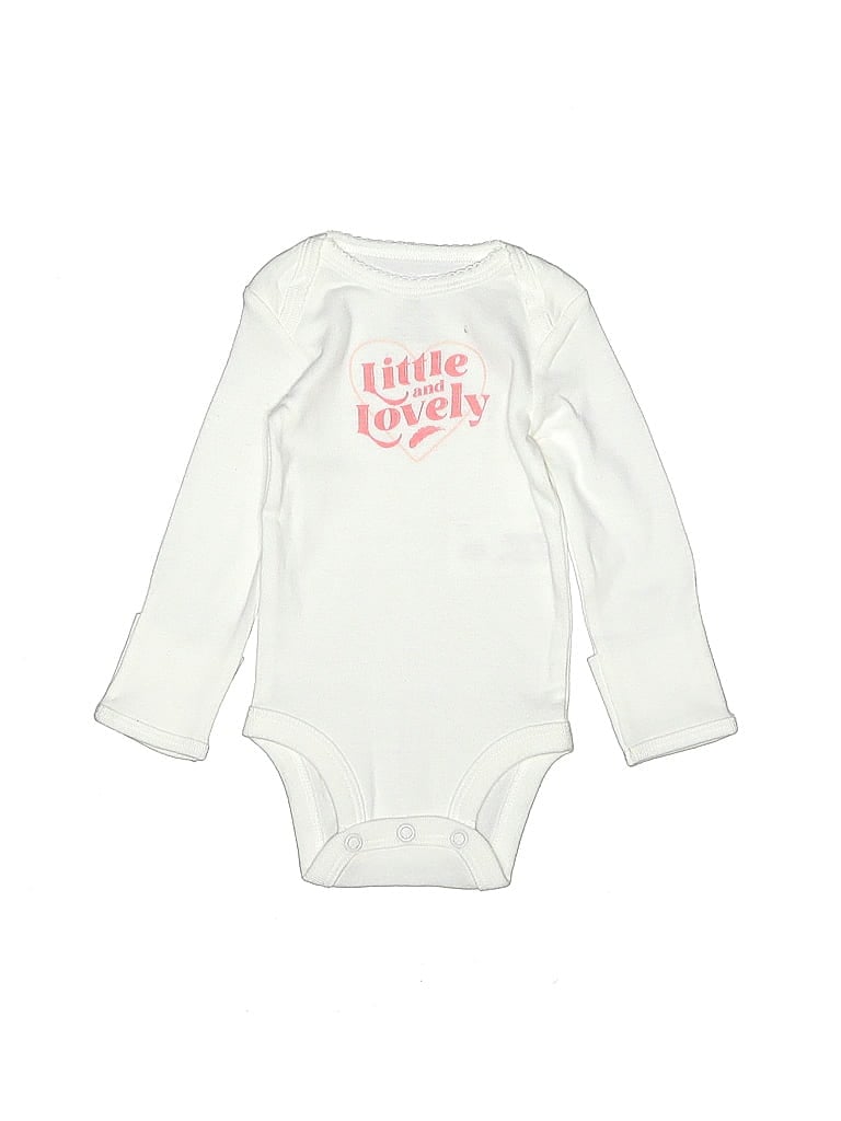 CARTER'S Pre-owned Babies' Long Sleeve Onesie In White