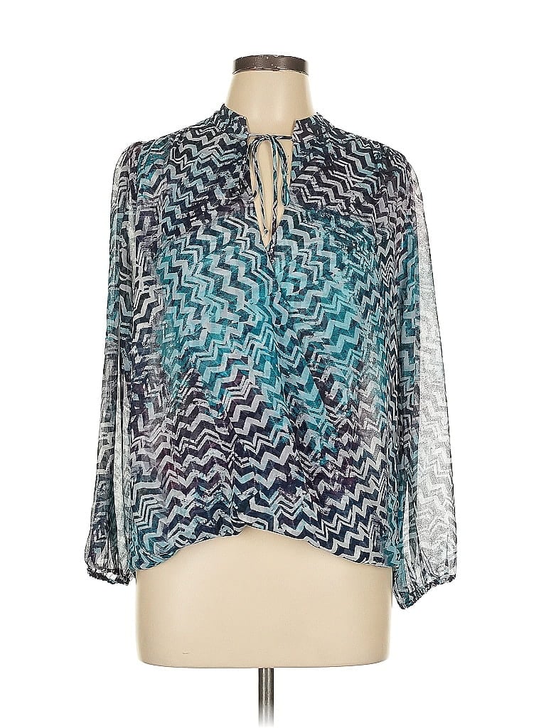 Click to view more detailed imagery on our partner's website Pre-owned Veronica M Long Sleeve Blouse In Blue