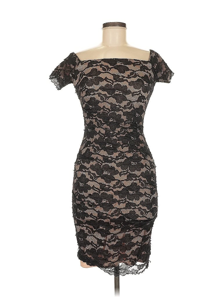 Pre-owned Betsy & Adam Cocktail Dress In Black
