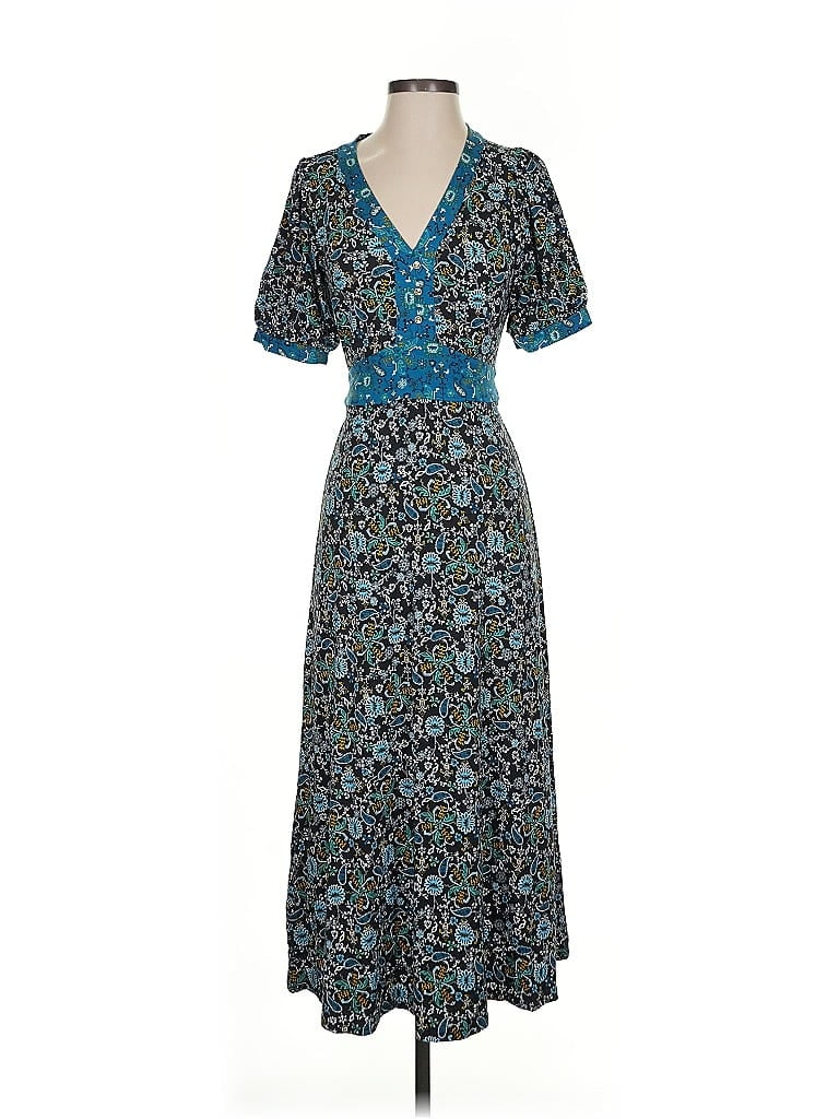 Ann Taylor LOFT Paisley Blue Casual Dress Size XS - photo 1