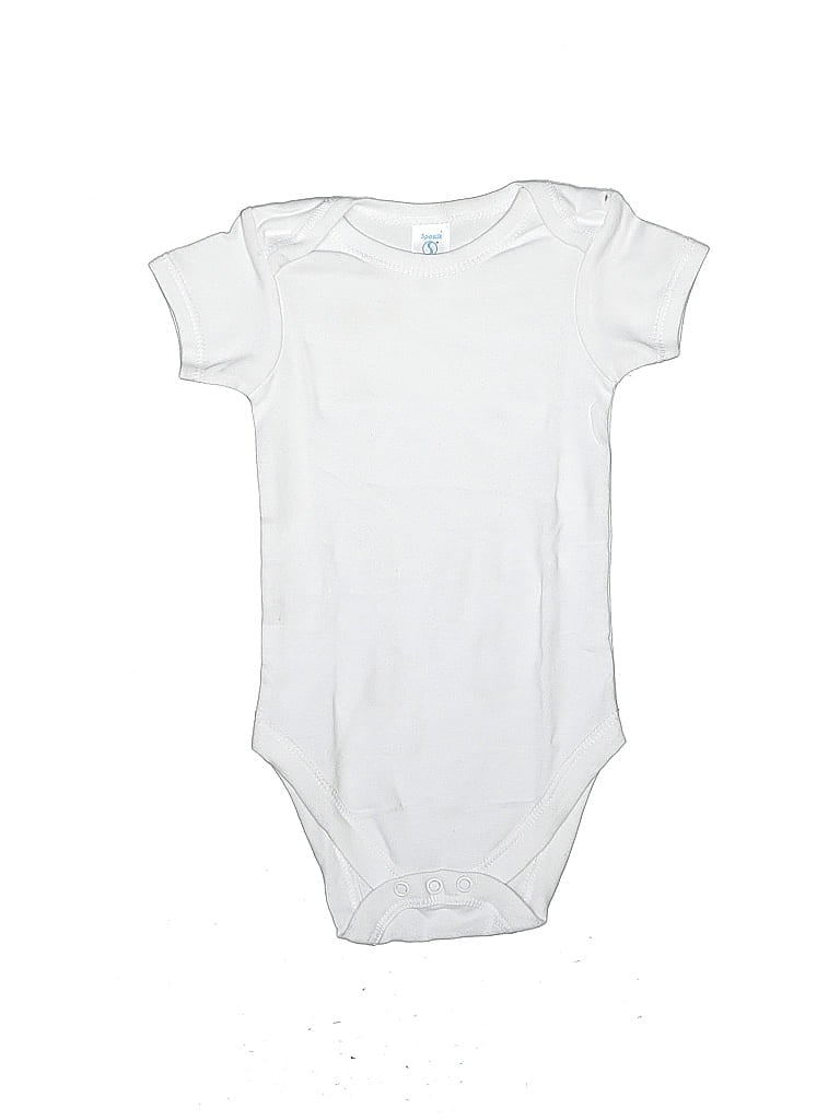 Pre-owned Spasilk Babies' Short Sleeve Onesie In White