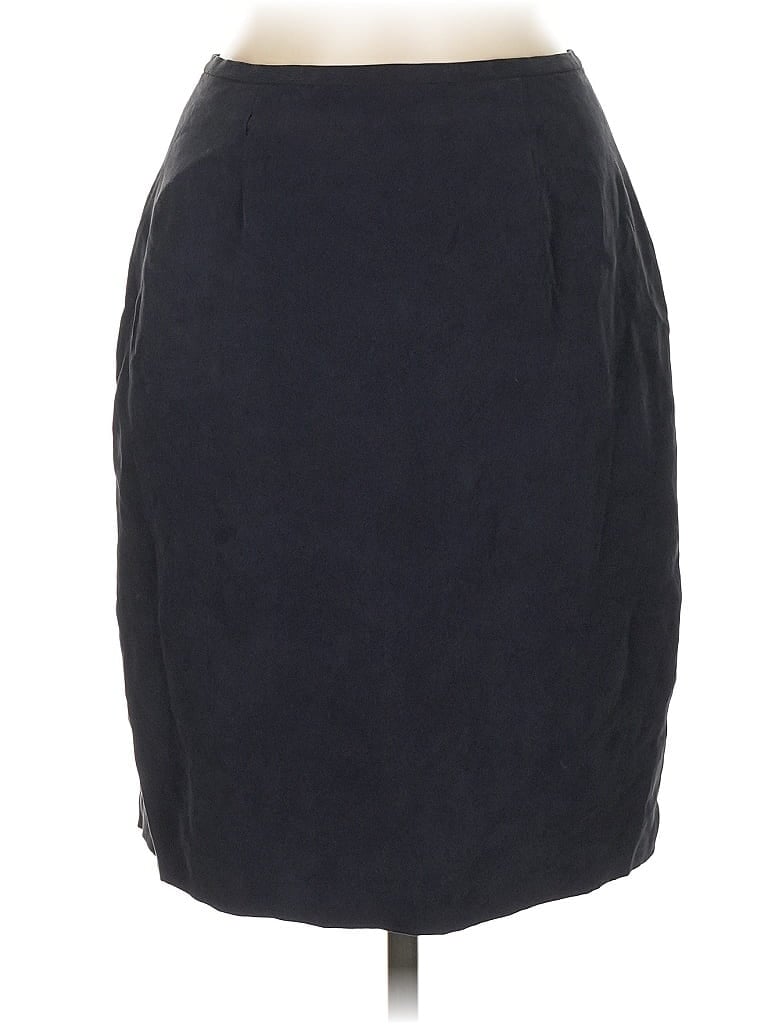 Pre-owned Chaus Silk Skirt In Black