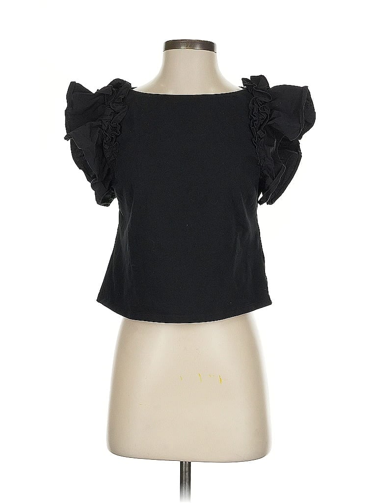 Pre-owned Wayward Fancies Short Sleeve Top Black Off The Shoulder Neckline Tops
