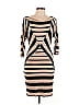 Bebe Stripes Tan Cocktail Dress Size L - photo 1