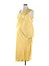 Isabel Maternity 100% Recycled Polyester Yellow Casual Dress Size XXL - photo 1