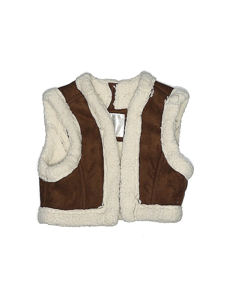 Pre-owned Justice Kids' Sweater Vest In Brown