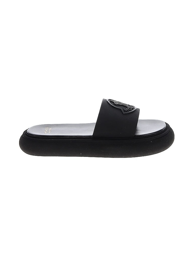 Moncler 100% Rubber Black Slyder Sandals Size EU 37 - photo 1