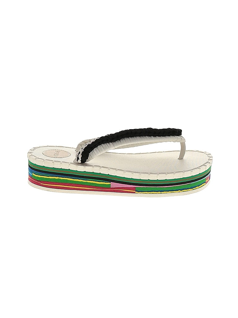 Chloé White Black Lou Flat Sandals Size EU 39 - photo 1