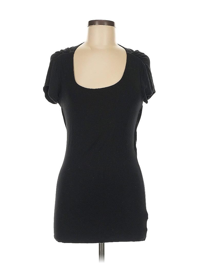 Click to view more detailed imagery on our partner's website Pre-owned Cabi Short Sleeve Top Black Sweetheart Neckline Tops