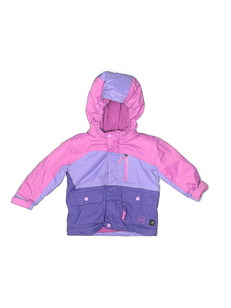 REI 100% Nylon Color Block Purple Snow Jacket 9-12 MO / 12 MO - photo 1