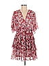 MSK 100% Polyester Floral Burgundy Pink Cocktail Dress Size M - photo 1
