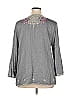 Johnny Was Gray 3/4 Sleeve Blouse Size XL - photo 2