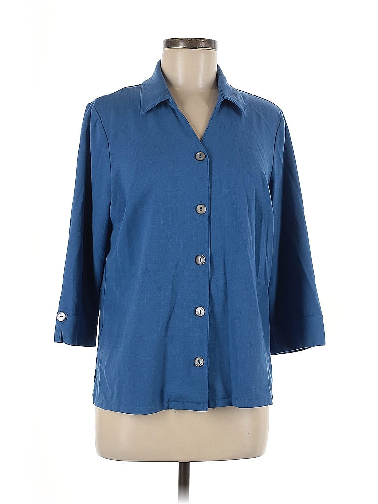 Koret Blue 3/4 Sleeve Blouse Size M (petite)
