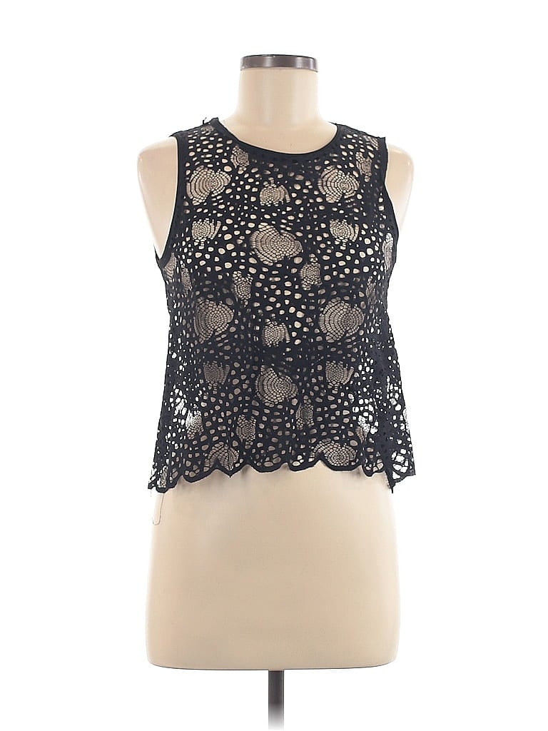 Pre-owned Zara W&b Collection Sleeveless Blouse In Black