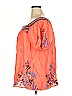 Johnny Was 100% Ramie Orange Short Sleeve Blouse Size XXL - photo 5